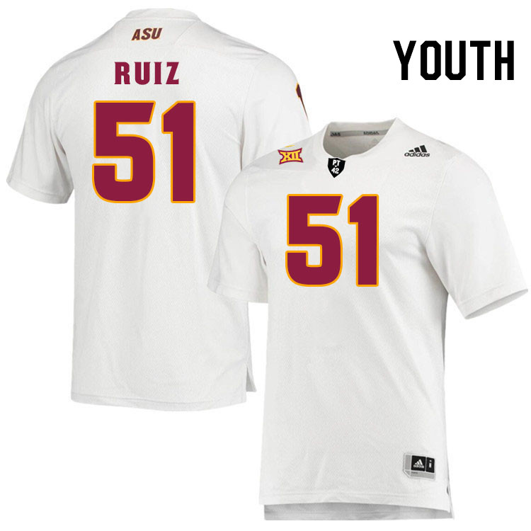 Youth #51 Anthony Ruiz Arizona State Sun Devils College Football Jerseys Stitched-White